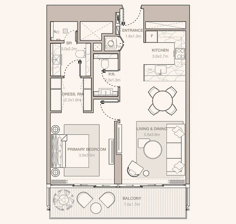 1 Bedroom Sky Apartment