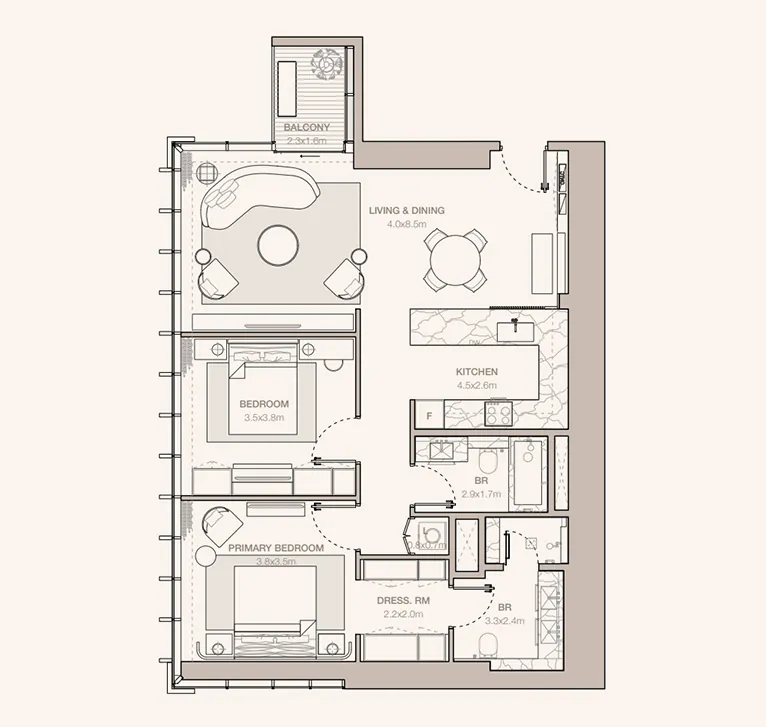 2 Bedroom Sky Apartment