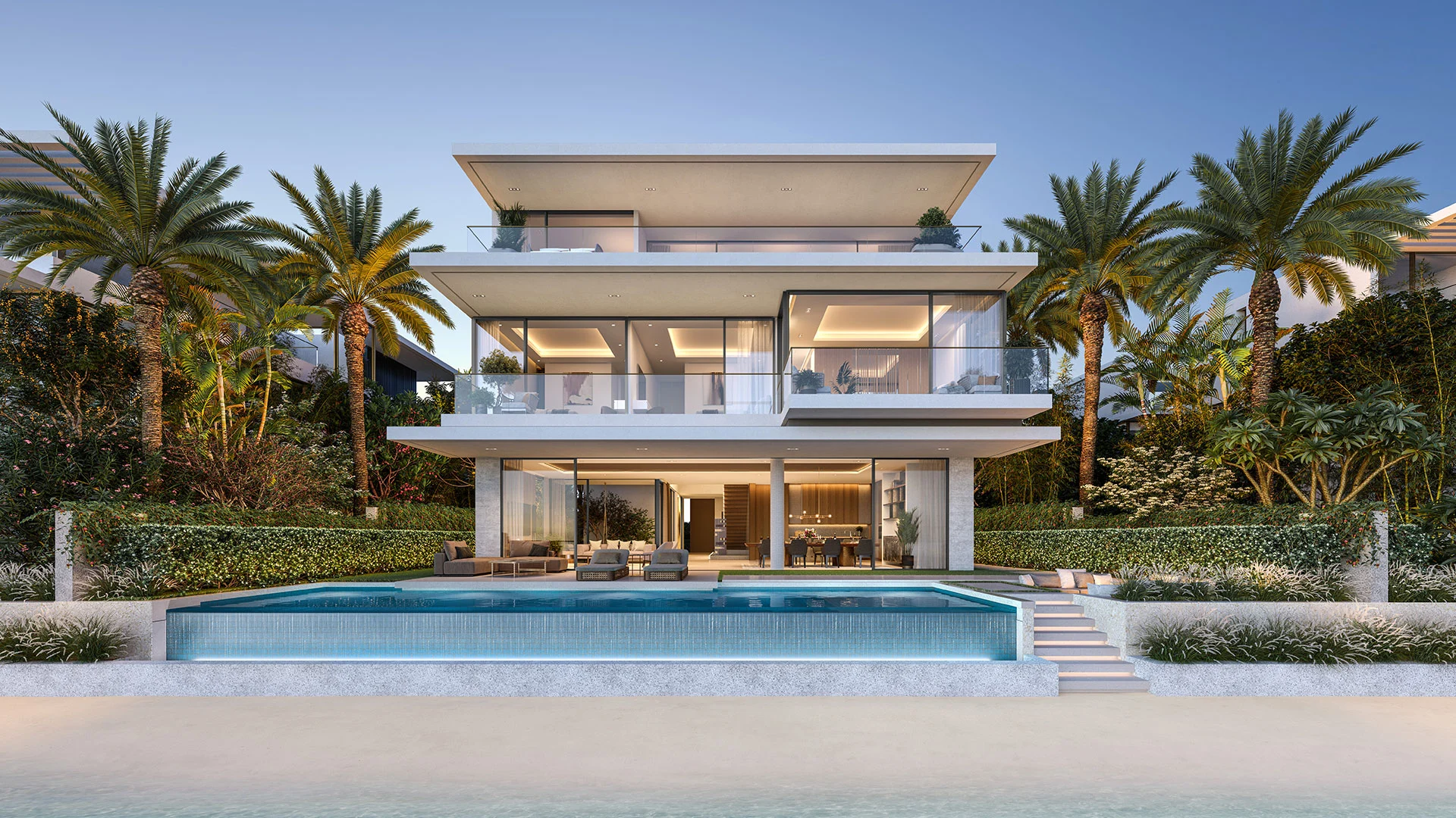 4-Bedroom Villas at Palm Jebel Ali Villas — Corner Unit with Wrap-Around Balcony — view 2